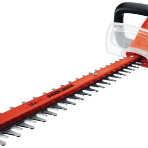 Black+Decker LHT2436 Electric Hedge Trimmer, 40 V, 3/4 in Cutting Capacity, 24 in L x 3 in W Blade, Soft-Grip Handle