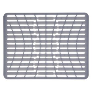 Good Grips 13138200 Sink Mat, 16-1/4 in L, 12-3/4 in W, 1/4 in Thick, Silicone, Gray