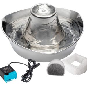 PetSafe PWW00-17099 Seaside Pet Fountain, 60 oz Volume, Stainless Steel