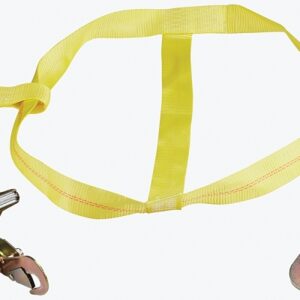 ProSource FH4016 Tie-Down, 2 in W, 14-7/8 in L, Polyester Webbing, Metal Ratchet, Yellow, 3333 lb