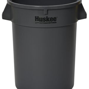 Continental Commercial 3200GY Trash Receptacle, 32 gal, Plastic, Gray
