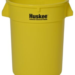 Continental Commercial 3200YW Trash Receptacle, 32 gal, Plastic, Yellow