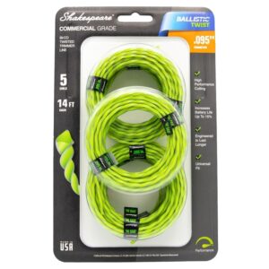 Shakespeare 17461 Twisted Trimmer Line, 0.095 in Dia, 14 ft L