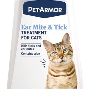 PetArmor 2815 Cat Ear Mite/Tick Treatment, Liquid, Fragrance-Free, 3 oz Squeeze Bottle