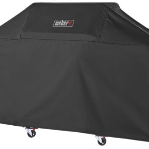 Weber 7757 Grill Cover, 63 in W, 25.6 in D, 43.4 in H, Polyester, Black