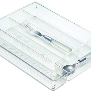 iDESIGN LINUS 53930 Cutlery Tray, 13.8 in W, 10.7 in D, Clear