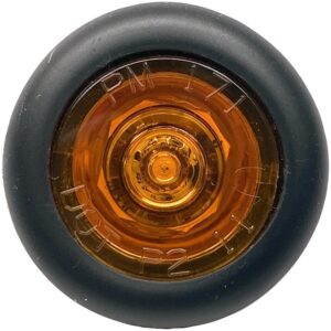 PM V171A Side Marker/Clearance Light, Round, 1.06 in W, 0.51 in H, 9 to 16 V, LED Lamp, Amber Lens, Grommet