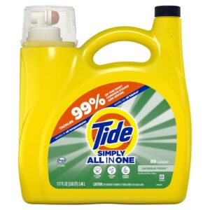 Tide Simply Clean and Fresh Series 80795533 High-Efficiency Laundry Detergent, 117 fl-oz, Bottle, Liquid, Daybreak Fresh