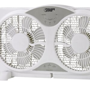 PowerZone BP2-9A Reversible Fan, 120 V, 9 in Dia Blade, 12-Blade, 3-Speed, Touch Panel and Remote Control, White