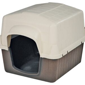 Aspenpet Petbarn 3 25164 Dog House, 38 in OAL, 29 in OAW, 30 in OAH, Plastic, Coffee Grounds Brown/Sand