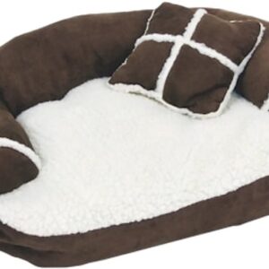 Aspenpet 28377 Sofa Bed with Pillow, 20 in L, 16 in W, Polyester Fiber Fill, Assorted