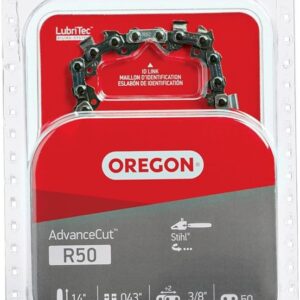 Oregon AdvanceCut R50 Chainsaw Chain, 14 in L Bar, 0.043 Gauge, 3/8 in TPI/Pitch, 50-Link
