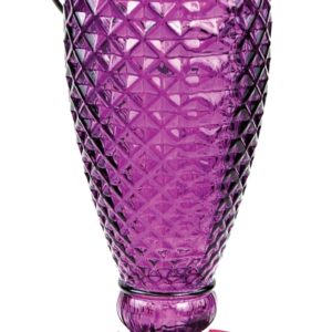 Perky-Pet 9102-2 Bird Feeder, Diamond, 24 oz, Nectar, 5-Port/Perch, Glass/Plastic, Wine, 10-1/2 in H