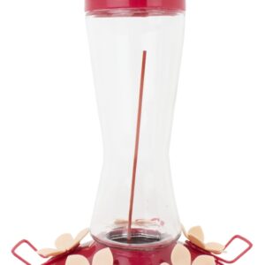 Perky-Pet 9201-6 Top-Fill Pinch-Waist Bird Feeder, 12 oz, Nectar, 5 -Port/Perch, Glass/Plastic, 9-1/2 in H