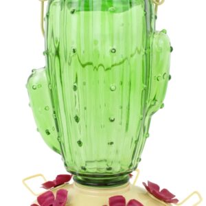Perky-Pet 9111-2 Top-Fill Bird Feeder, Cactus Top, 32 oz, Nectar, 5 -Port/Perch, Glass/Plastic, 9 in H