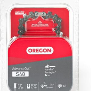 Oregon S48 Chainsaw Chain, 12 in L Bar, 0.05 Gauge, 3/8 in TPI/Pitch, 48-Link