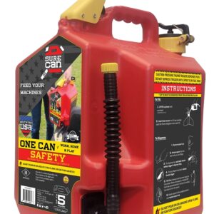 SUREcan SUR5SFG2 Safety Can, 5 gal Capacity, HDPE, Red