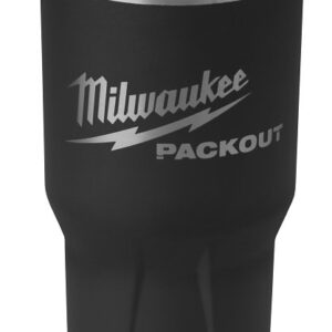Milwaukee PACKOUT 48-22-8393B Tumbler, 30 oz, Sliding Magnetic Lid, Metal, Black, Insulated