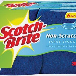 Scotch-Brite 526 Scrub Sponge, 4.4 in L, 2-1/2 in W, 0.8 in Thick, Cellulose, Blue