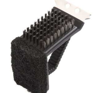 Omaha SP242C3L Grill Brush with Stainless Steel Scraper, 2-3/4 in L Brush, 1-3/4 in W Brush, Stainless Steel Bristle