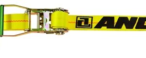 Ancra 500 Series 45982-15 Strap, 2 in W, 27 ft L, Polyester, Yellow, 3333 lb Working Load, Chain Anchor End