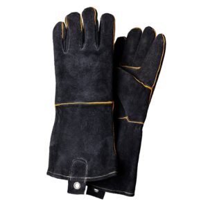 Mr. BAR-B-Q 40113X BBQ Gloves, XL, Leather, Black