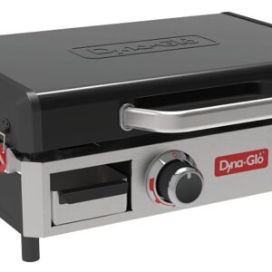 Dyna-Glo DGL345SNPL Tabletop Griddle with Lid, 25,000 Btu, Propane, 2-Burner, 345 sq-in Primary Cooking Surface