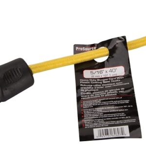 ProSource FH64084 Stretch Cord, 8 mm Dia, 40 in L, Polypropylene, Yellow, Hook End