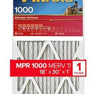 Filtrete AL28-4 Air Filter, 18 in L, 30 in W, 11 MERV, 1000 MPR, Polypropylene Frame