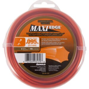 Arnold Maxi Edge Series WLM-95 Trimmer Line, 0.095 in Dia, 40 ft L, Polymer, Red