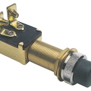 Calterm 45110 Starter Switch, 15 A, 12 VDC, SPST, Screw Terminal, Brass Housing Material, Black/Brown