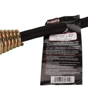 ProSource FH64084-1 Stretch Cord, 10 mm Dia, 40 in L, Polypropylene, Black, Hook End