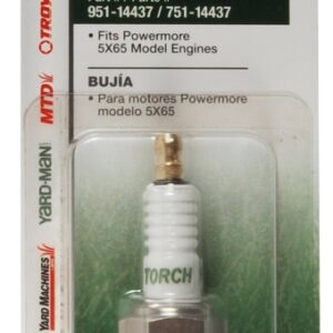 Troy-Bilt 490-250-M014 Spark Plug, For: Troy-Bilt Powermore 5X65 140 cc, 159 cc, 196 cc Premium OHV Engine Push Mower