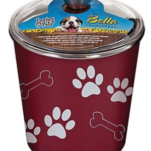 Loving Pets 7480 Pet Treat Canister, Plastic/Stainless Steel, Merlot