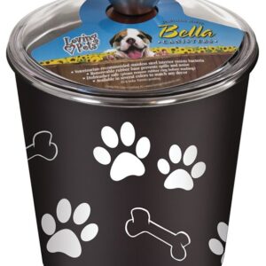 Loving Pets 7481 Pet Treat Canister, Plastic/Stainless Steel, Espresso, 8-1/2 in L, 8-1/2 in H