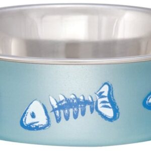 Loving Pets 7750 Cat Bowl, 0.5 pt Volume, Stainless Steel, Blue