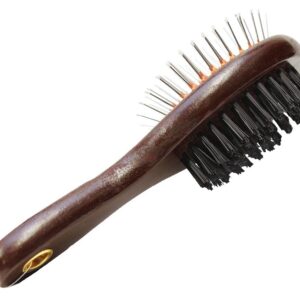 Aloe Care 00550 Pin and Bristle Brush, 2-in-1, Wood