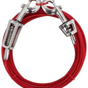 Boss Pet PDQ Q3515SPG99 Tie-Out with Spring, 15 ft L Belt/Cable, For: Large Dogs up to 60 lb