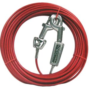 Boss Pet PDQ Q3520SPG99 Tie-Out with Spring, 20 ft L Belt/Cable, For: Large Dogs up to 60 lb