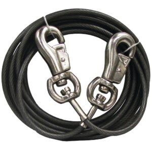 Boss Pet PDQ Q683000099 Super Beast Tie-Out, 30 ft L Belt/Cable, For: Dogs Up to 125 lb