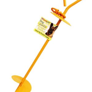 Boss Pet PDQ 01313 Super Stake, Auger, 24 in L Belt/Cable, Steel, Bright Yellow