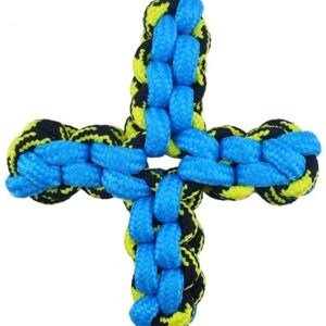 Pet Park Blvd US2051 19 Dog Toy, Rope Twisted Quad Toy, Paracord, Blue