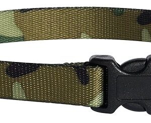 Casual Canine ZA6741 06 43 Dog Collar, D-Ring Link, 6 to 10 in L Collar, 3/8 in W Collar, Nylon, Green Camo