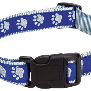 Casual Canine ZA8871 06 19 Dog Collar, 6 to 10 in L Collar, 3/8 in W Collar, Nylon, Blue, Two Tone Paw Print