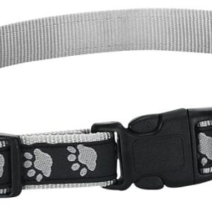Casual Canine ZA8871 10 17 Dog Collar, 10 to 16 in L Collar, 5/8 in W Collar, Nylon, Black, Two Tone Paw Print