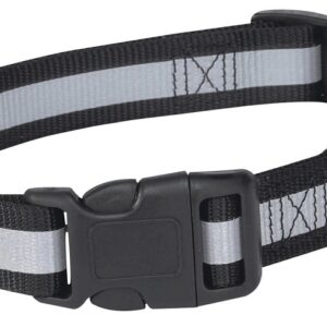 Guardian Gear ZA984 06 17 Dog Collar, 6 to 10 in L Collar, 3/8 in W Collar, Nylon, Black, Reflective Taping