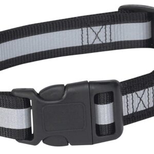 Guardian Gear ZA984 14 17 Dog Collar, 14 to 20 in L Collar, 5/8 in W Collar, Nylon, Black, Reflective Taping