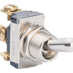 Calterm 41710 Toggle Switch, 15 A, 12 VDC, Screw Terminal, Metal Housing Material, Silver