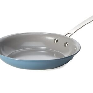 Ecolution EL11057-AS Fry Pan, 9-1/2 in Dia, Aluminum, Dusty Blue, Ceramic-Coated, Non-Stick: Yes, Dishwasher Safe: Yes