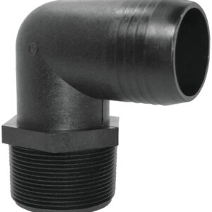 Green Leaf EL1212P Hose to Pipe Elbow, 1/2 x 1/2 in, Hose Barb x Male NPT, Polypropylene, Black